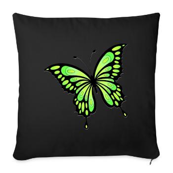 Papillon - Housse de coussin décorative 45 x 45 cm - noir - Devant