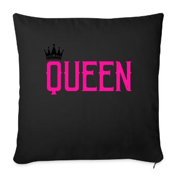 queen - Sofa pillowcase 17,3'' x 17,3'' (45 x 45 cm) - black - Front