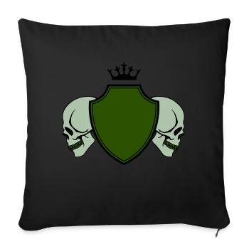 skull wappen - Sofakissenbezug 45 x 45 cm - Schwarz - Vorne