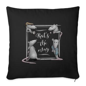 Rat's The Way Coffee House Style Rat Wordplay - Sofa pillowcase 17,3'' x 17,3'' (45 x 45 cm) - black - Front