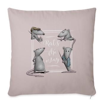 Rat's The Way Coffee House Style Rat Wordplay - Sofa pillowcase 17,3'' x 17,3'' (45 x 45 cm) - light taupe - Front