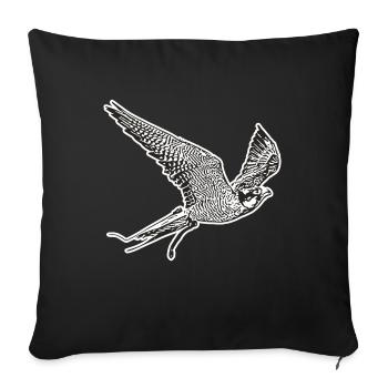 Falcon in flight - Sofa pillowcase 17,3'' x 17,3'' (45 x 45 cm) - black - Front