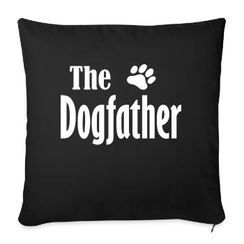 Le Dogfather Drôle de fête des pères Cadeau Chiens Papa - Housse de coussin décorative 45 x 45 cm - noir - Devant