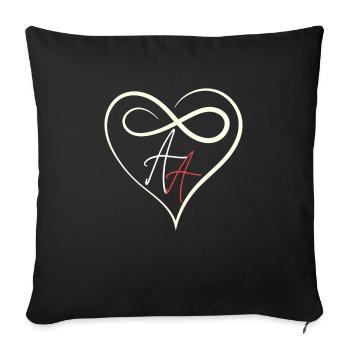 Amour double A - Housse de coussin décorative 45 x 45 cm - noir - Devant