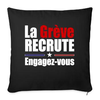 La grève recrute - Housse de coussin décorative 45 x 45 cm - noir - Devant