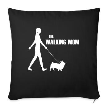 The Walking Mom Dog Walk Walk - Sofa pillowcase 17,3'' x 17,3'' (45 x 45 cm) - black - Front