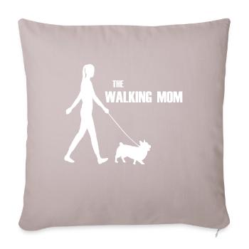 La promenade de maman qui marche - Housse de coussin décorative 45 x 45 cm - taupe clair - Devant