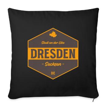 Dresden Stadtbadge Elbe - Sofakissenbezug 45 x 45 cm - Schwarz - Vorne