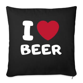 J’adore la bière - Housse de coussin décorative 45 x 45 cm - noir - Devant