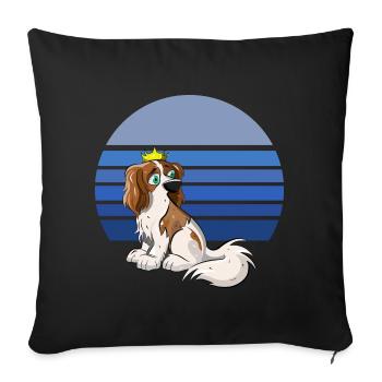 Cavalier Retro Blue - Sofa pillowcase 17,3'' x 17,3'' (45 x 45 cm) - black - Front