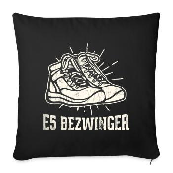 Alpenüberquerung Oberstdorf Meran E5 Fernwanderweg - Sofakissenbezug 45 x 45 cm - Schwarz - Vorne