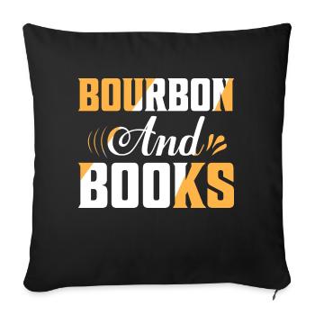 Bourbon And Books Drinking Whiskey - Sofa pillowcase 17,3'' x 17,3'' (45 x 45 cm) - black - Front