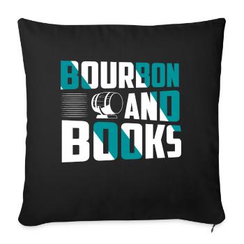 Bourbon And Books Whiskey Drinking - Sofa pillowcase 17,3'' x 17,3'' (45 x 45 cm) - black - Front
