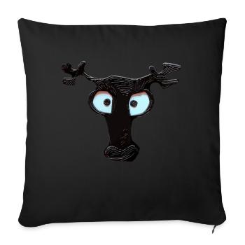 The head of a black deer - Sofa pillowcase 17,3'' x 17,3'' (45 x 45 cm) - black - Front