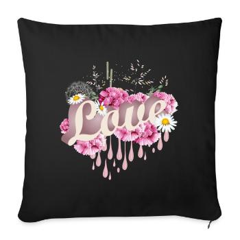 lush Mother's Day bouquet with cloves - Sofa pillowcase 17,3'' x 17,3'' (45 x 45 cm) - black - Front