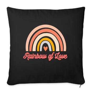 Rainbow of Love - Sofa pillowcase 17,3'' x 17,3'' (45 x 45 cm) - black - Front