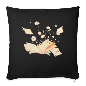 Schmetterling Blumenbücher Bibliothekar Bibliophile Cool - Sofakissenbezug 45 x 45 cm - Schwarz - Vorne