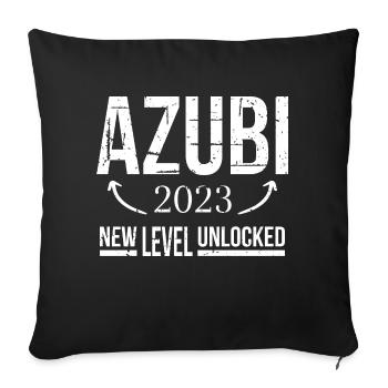 Azubi Geschenk Ausbildung 2023 Lehrling Spruch - Sofakissenbezug 45 x 45 cm - Schwarz - Vorne