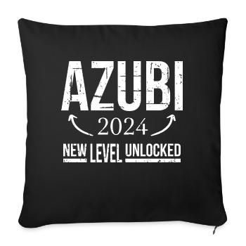 Azubi Geschenk Ausbildung 2024 Lehrling Spruch - Sofakissenbezug 45 x 45 cm - Schwarz - Vorne