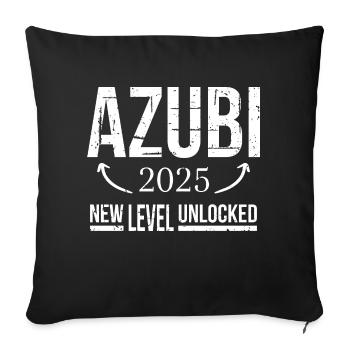 Azubi Geschenk Ausbildung 2025 Lehrling Spruch - Sofakissenbezug 45 x 45 cm - Schwarz - Vorne