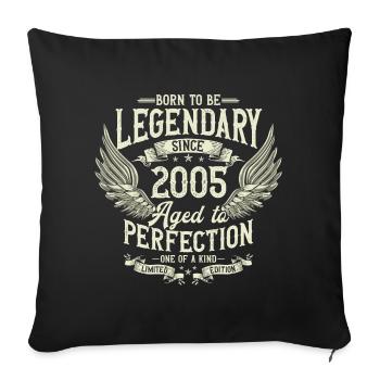 Légendaire depuis 2005 Vintage Vintage Anniversaire - Housse de coussin décorative 45 x 45 cm - noir - Devant