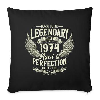 Legendary since 1974 Vintage Vintage Birthday - Sofa pillowcase 17,3'' x 17,3'' (45 x 45 cm) - black - Front