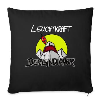 Bergindianer Leuchtkraft Fanshirt - Sofakissenbezug 45 x 45 cm - Schwarz - Vorne