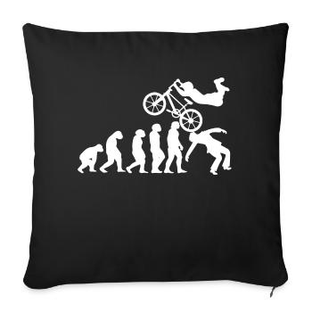 BMX Radfahren Fahrrad Radfahren Evolution - Sofakissenbezug 45 x 45 cm - Schwarz - Vorne