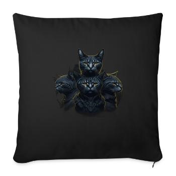 Trendy cats - Sofa pillowcase 17,3'' x 17,3'' (45 x 45 cm) - black - Front