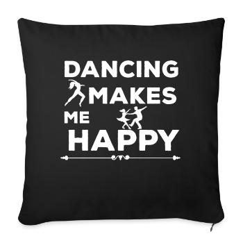 Dancing Dance Music - Sofa pillowcase 17,3'' x 17,3'' (45 x 45 cm) - black - Front