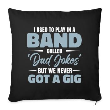 Papa Humour Fête des pères Papa Blague - Housse de coussin décorative 45 x 45 cm - noir - Devant