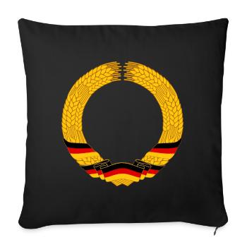 DDR Ährenkranz Vorlage - Sofakissenbezug 45 x 45 cm - Schwarz - Vorne