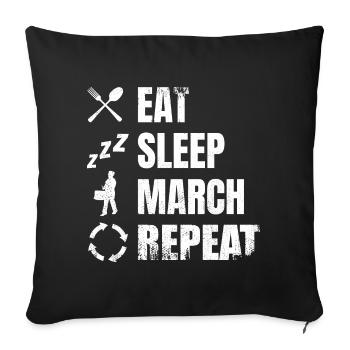 Drum Player Daily Routine - Sofa pillowcase 17,3'' x 17,3'' (45 x 45 cm) - black - Front