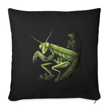 Praying mantis insect - Sofa pillowcase 17,3'' x 17,3'' (45 x 45 cm) - black - Front