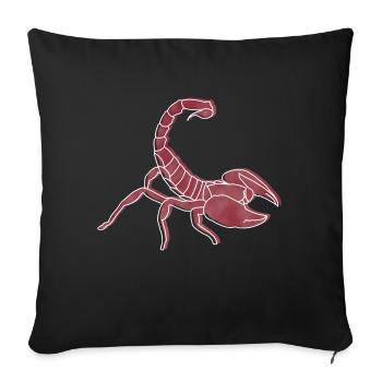 "Scorpion", boho line art design, series "Desert" - Sofa pillowcase 17,3'' x 17,3'' (45 x 45 cm) - black - Front
