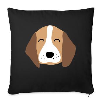 Cute puppy face 2 - Sofa pillowcase 17,3'' x 17,3'' (45 x 45 cm) - black - Front