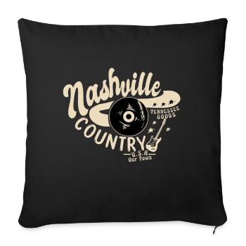Nashville - Pays - Housse de coussin décorative 45 x 45 cm - noir - Devant
