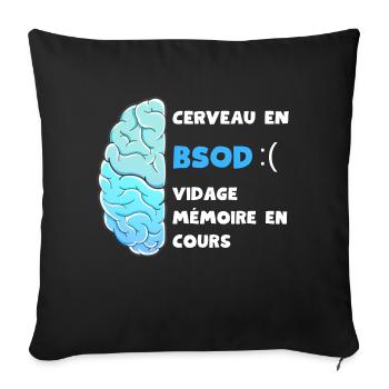 Vidage mémoire en cours. BSOD - Housse de coussin décorative 45 x 45 cm - noir - Devant