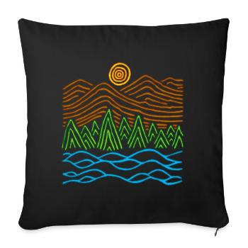 Strange landscape - Sofa pillowcase 17,3'' x 17,3'' (45 x 45 cm) - black - Front