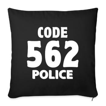 562, police, I am a police officer - Sofa pillowcase 17,3'' x 17,3'' (45 x 45 cm) - black - Front