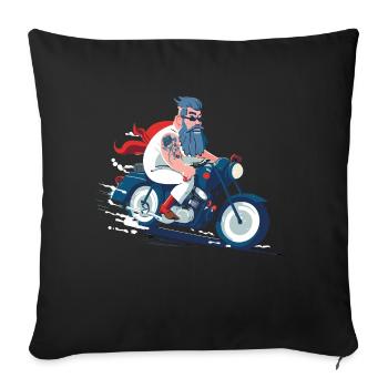 Grand-père moto - Housse de coussin décorative 45 x 45 cm - noir - Devant