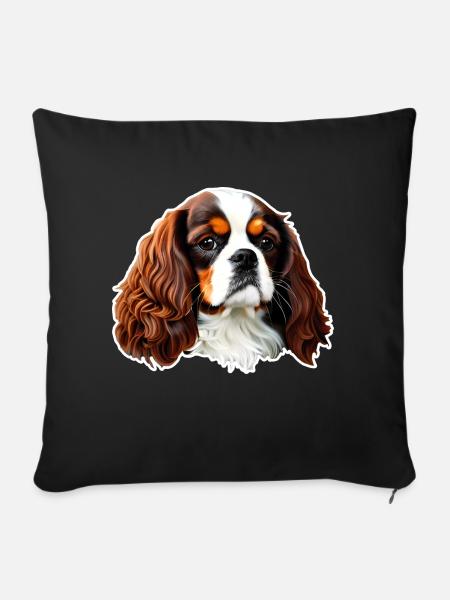 Cavalier King Charles Spaniel - Sofakissenbezug 45 x 45 cm - Schwarz