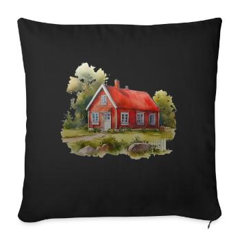 Suède Suède Pays nordiques Scandinavie voyage viking - Housse de coussin décorative 45 x 45 cm - noir - Devant
