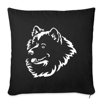 Samoyède Head « Black Edition » - Housse de coussin décorative 45 x 45 cm - noir - Devant