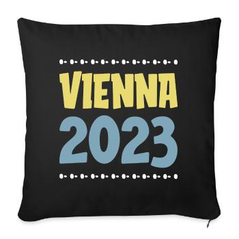 Vienna 2023 Wien - Sofa pillowcase 17,3'' x 17,3'' (45 x 45 cm) - black - Front