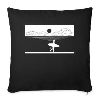 Surfing Surfboard Surfer Water Sports - Sofa pillowcase 17,3'' x 17,3'' (45 x 45 cm) - black - Front