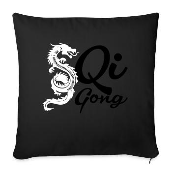 Dragon de Qigong - Housse de coussin décorative 45 x 45 cm - noir - Devant