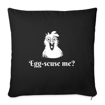 Egg-scuse me? - Sofa pillowcase 17,3'' x 17,3'' (45 x 45 cm) - black - Front