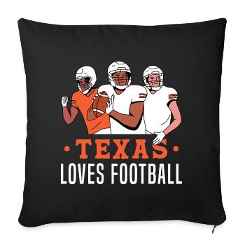 Texas Football Team Design for Proud Fans - Sofa pillowcase 17,3'' x 17,3'' (45 x 45 cm) - black - Front