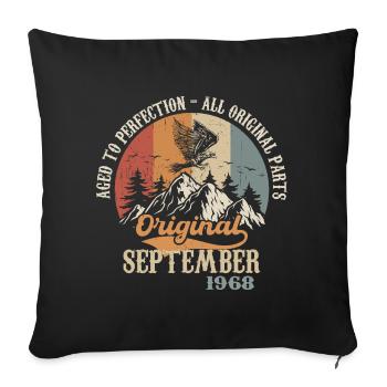 Né en septembre 1968 Anniversaire: Septembre 1968 - Housse de coussin décorative 45 x 45 cm - noir - Devant